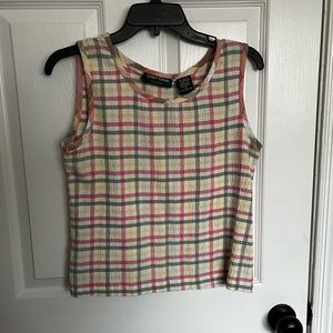 Lemon Grass plaid tank top